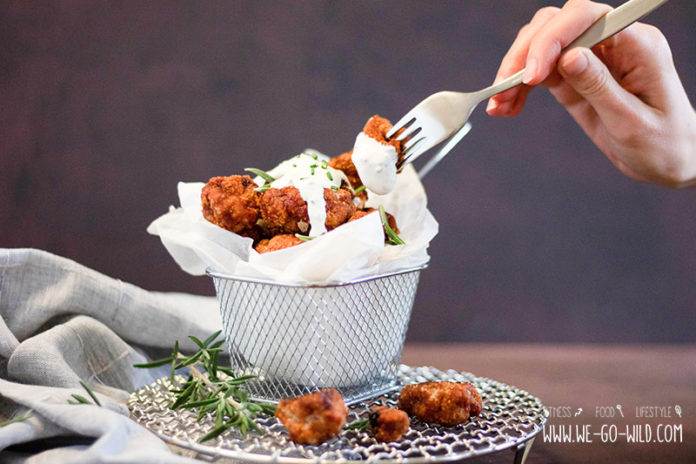Vegane Chickenwings mit Barbecuesoße aus dem Ofen