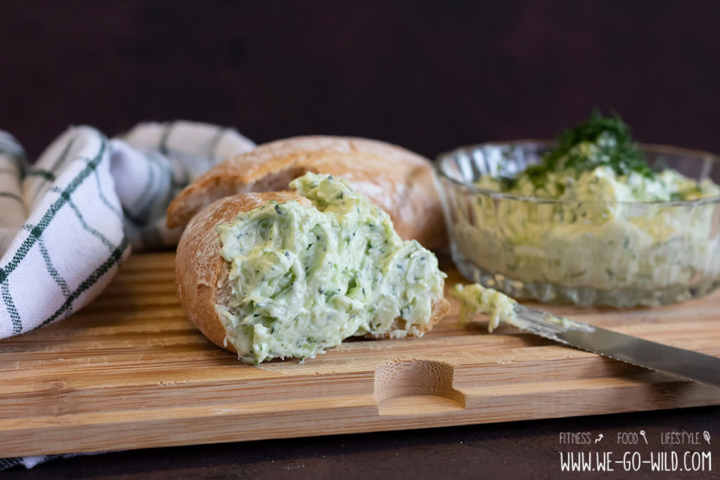 Cremiger Zucchini Aufstrich mit Dill und Knoblauch