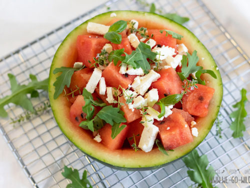 Wassermelonen Feta Salat Mit Rucola Und Balsamico We Go Wild